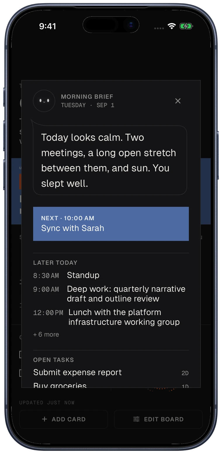 The morning brief in the app